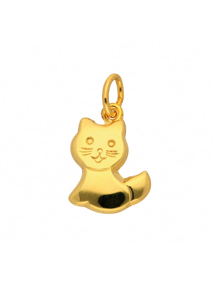 Damen 333 Gold Anhänger Katze in gold