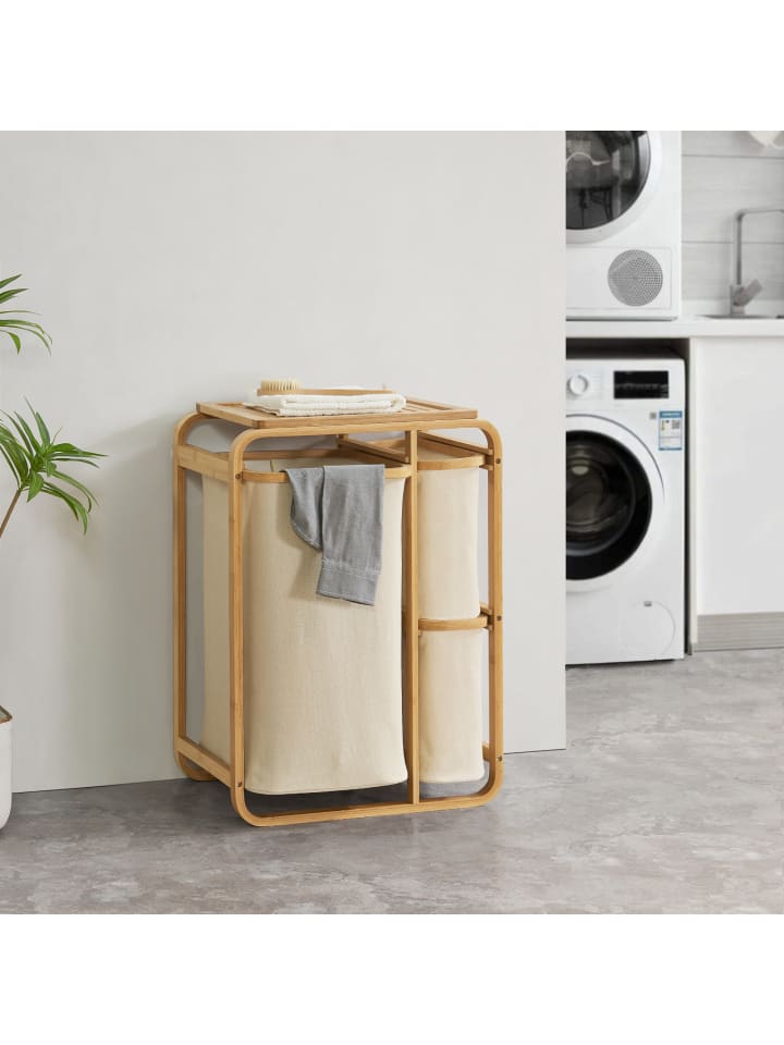 Wäschesammler Evenes in Beige (H)70.5cm (B)49.5cm (T)33cm