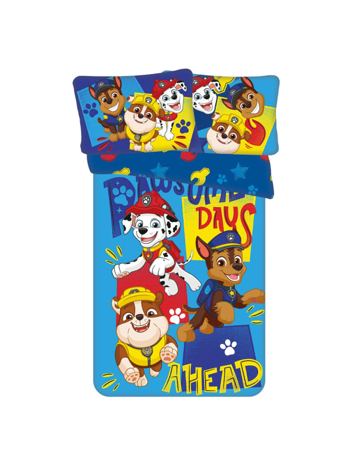 Paw Patrol Bettwäsche für Kleinkinder 100x135 cm 40x60 cm Baumwolle in Blau