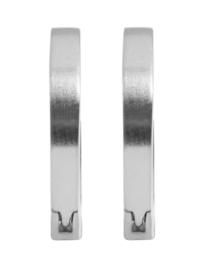 Unisex Ohrringe – Klappcreole aus Edelstahl in silber