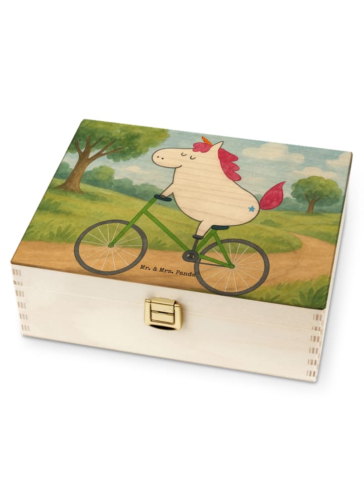Teebox Einhorn Radfahrer Design ohne Spruch in Weiß