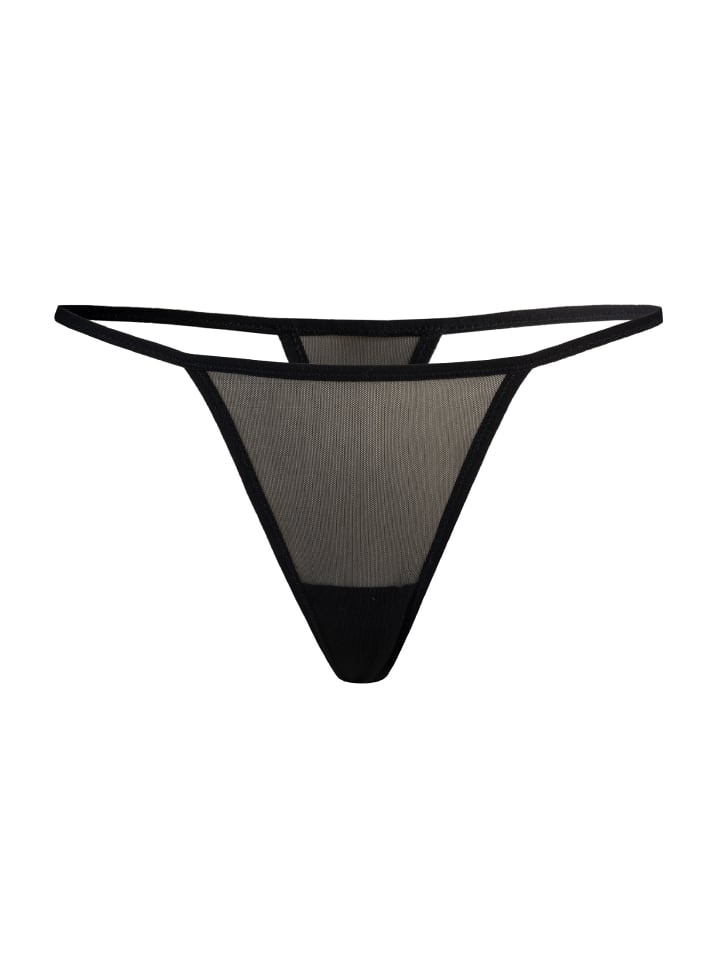 Mesh Tanga Paski in schwarz