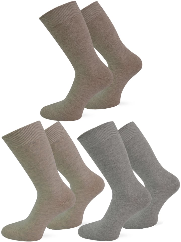 6 Paar Herrensocken For Men in Hellbeige sortiert