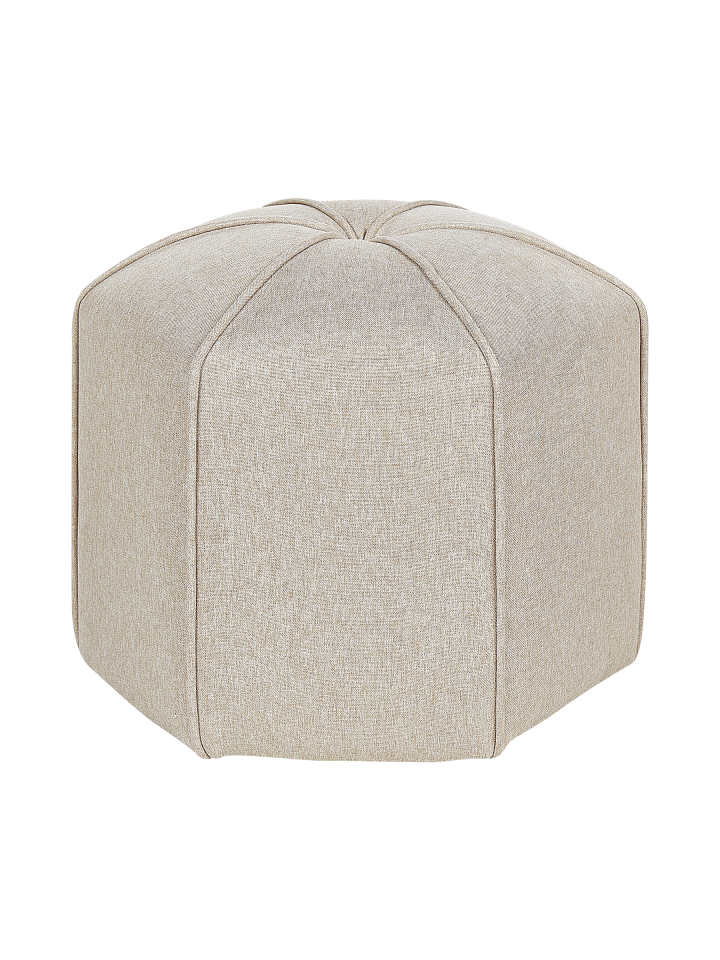 Pouf WISHEK in Beige - (W) 45 x (H) 40 x (L) 45 cm