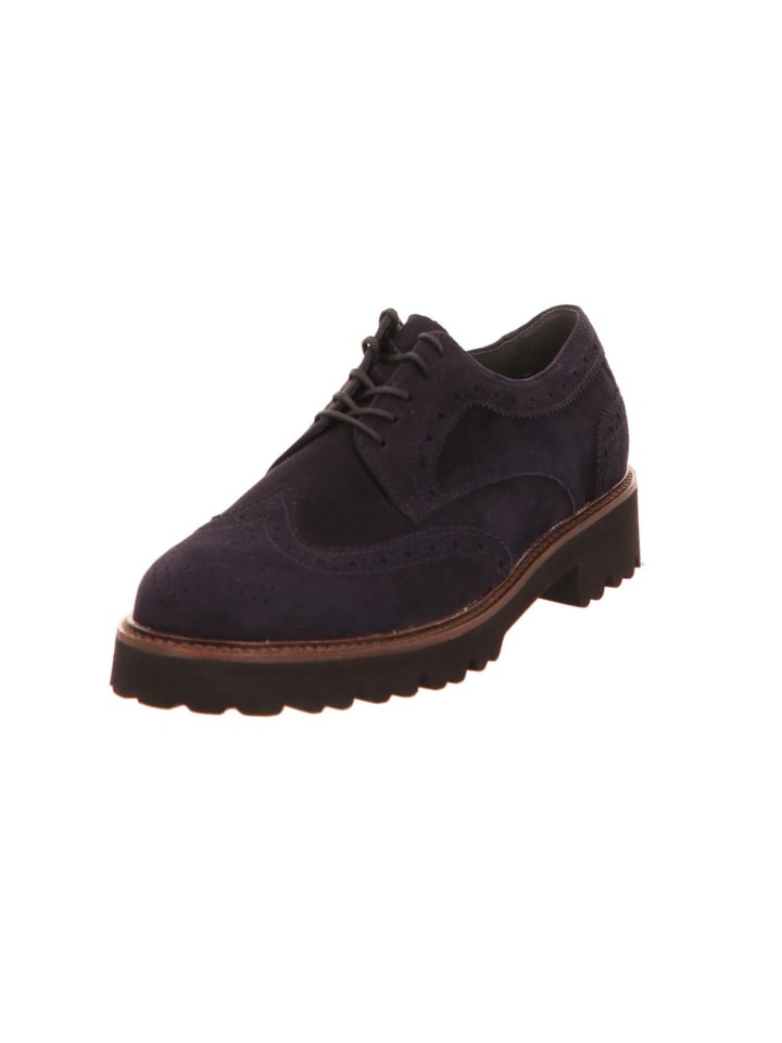 Schnürschuhe in pazifik/cognac