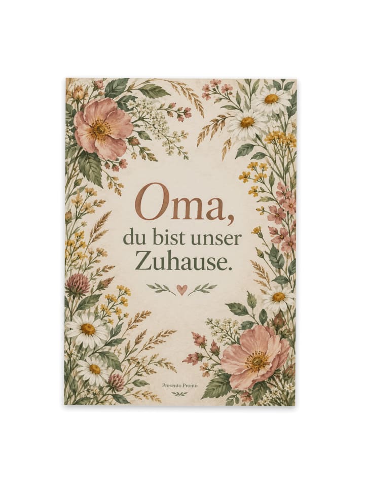 Postkarte Blumen liebevoll Design mit Spruch in Weiß