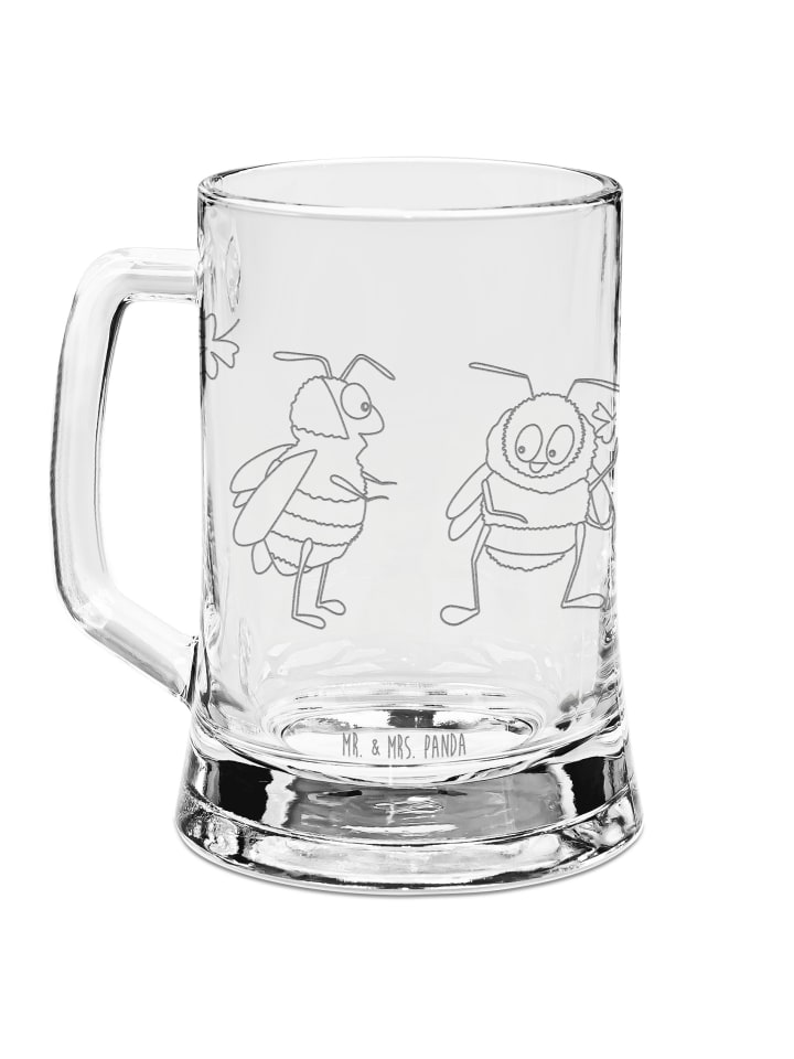 Bierglas Hummeln Kleeblatt ohne Spruch in Transparent