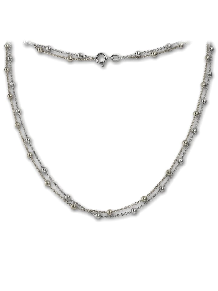 925 Silber, vergoldet (Gelbgold 333) Damen SilberDream Ketten Kugeln ca. 45cm