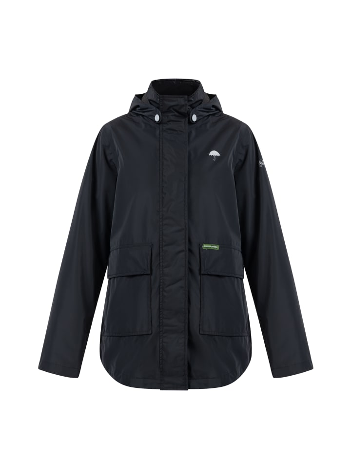 Damen Regenjacke - Recyceltes Material in Schwarz