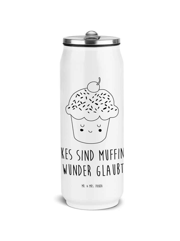 Wasserflasche Cupcake mit Spruch in Weiß