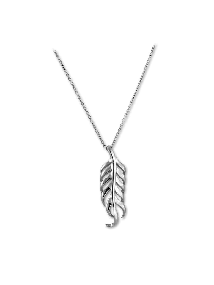 925 Sterling Silber Damen SilberDream Halsketten Feder ca. 44cm + 3cm