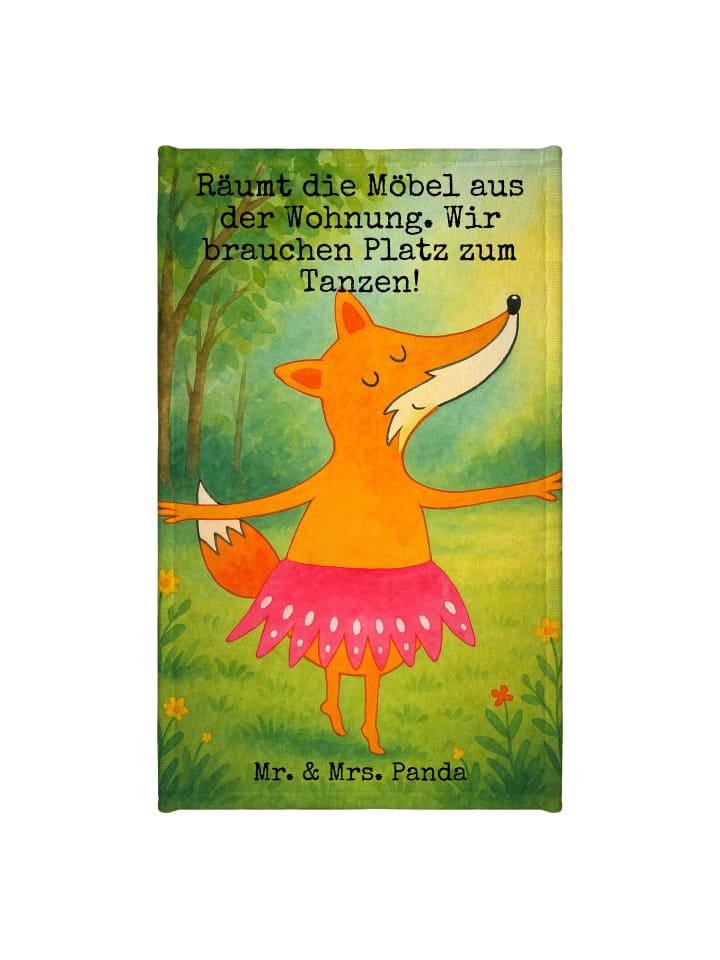 Handtuch Fuchs Ballerina Design mit Spruch in Weiß