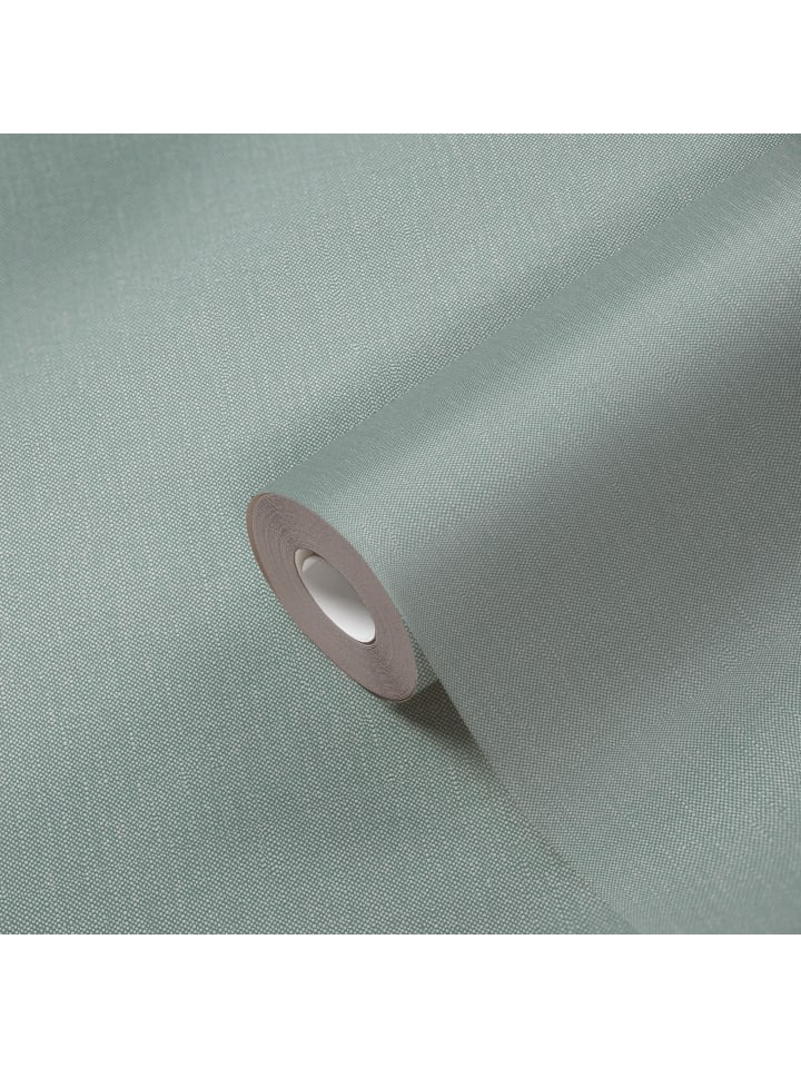 Tapete Fine Weave in Schilfgrün