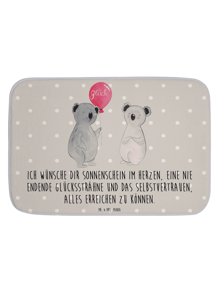 Badvorleger Koala Luftballon mit Spruch in Grau Pastell