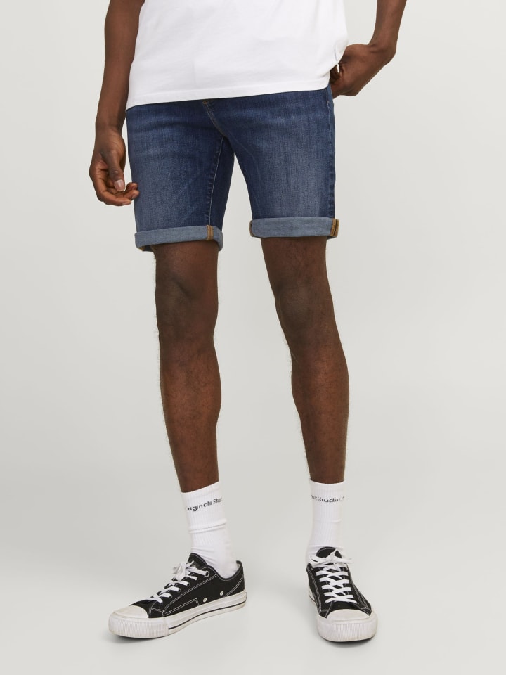 Jack Jones Shorts Regular Fit Used Look Knopfleiste in Dunkelblau gunstig kaufen limango