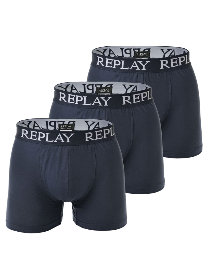 Boxershort 3er Pack in Dunkelblau