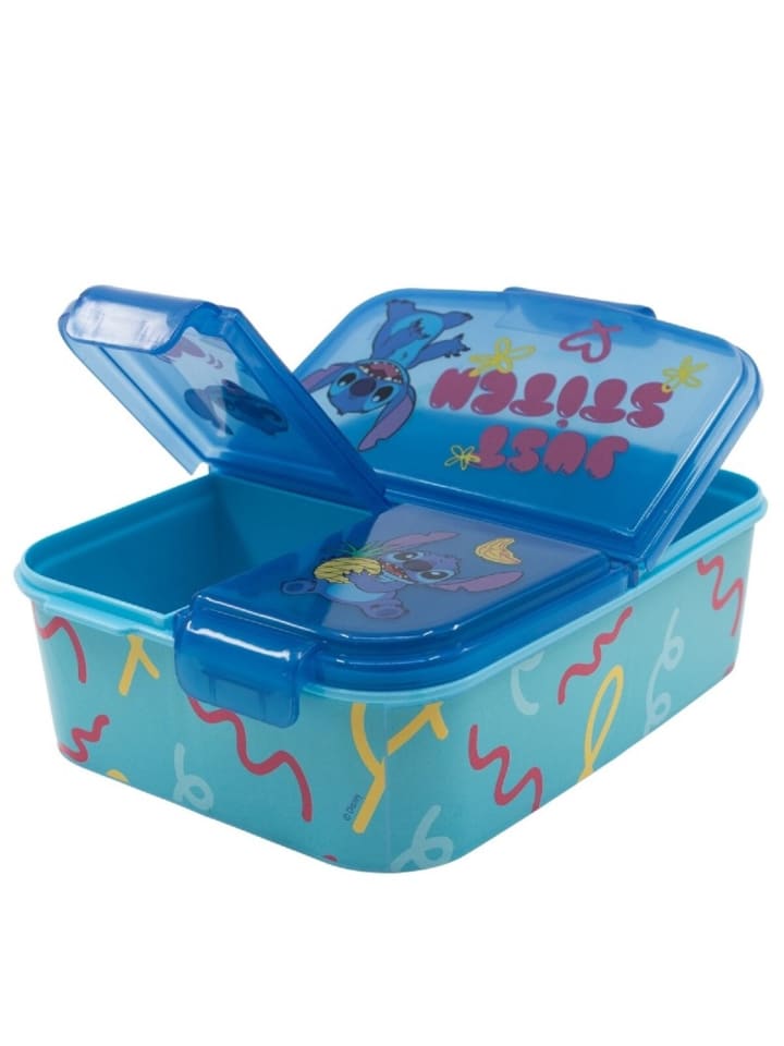 Disney Lilo & Stitch Kinder Brotdose – Lunchbox mit 3 Fächern in Blau