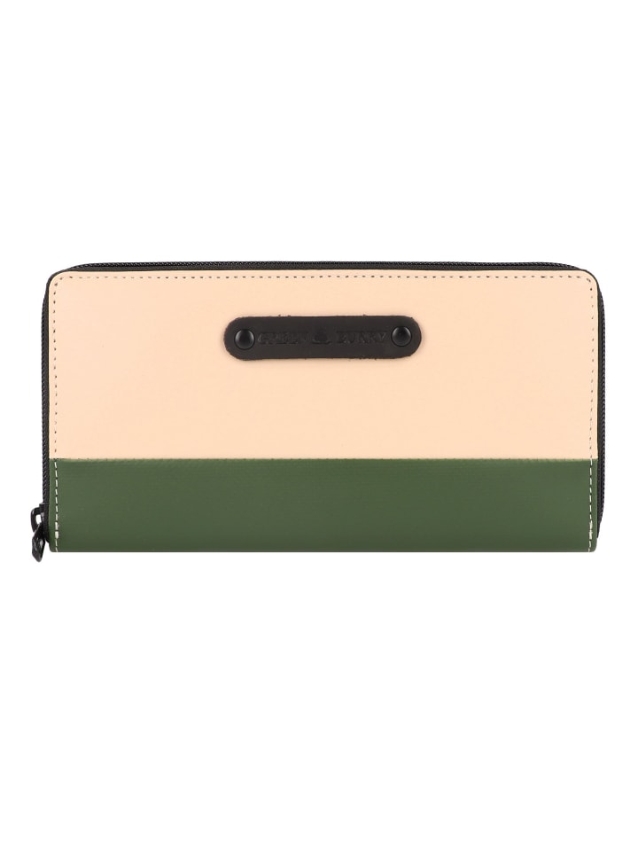 Upcycled Tarpaulin Geldbörse 19 cm beige-olive