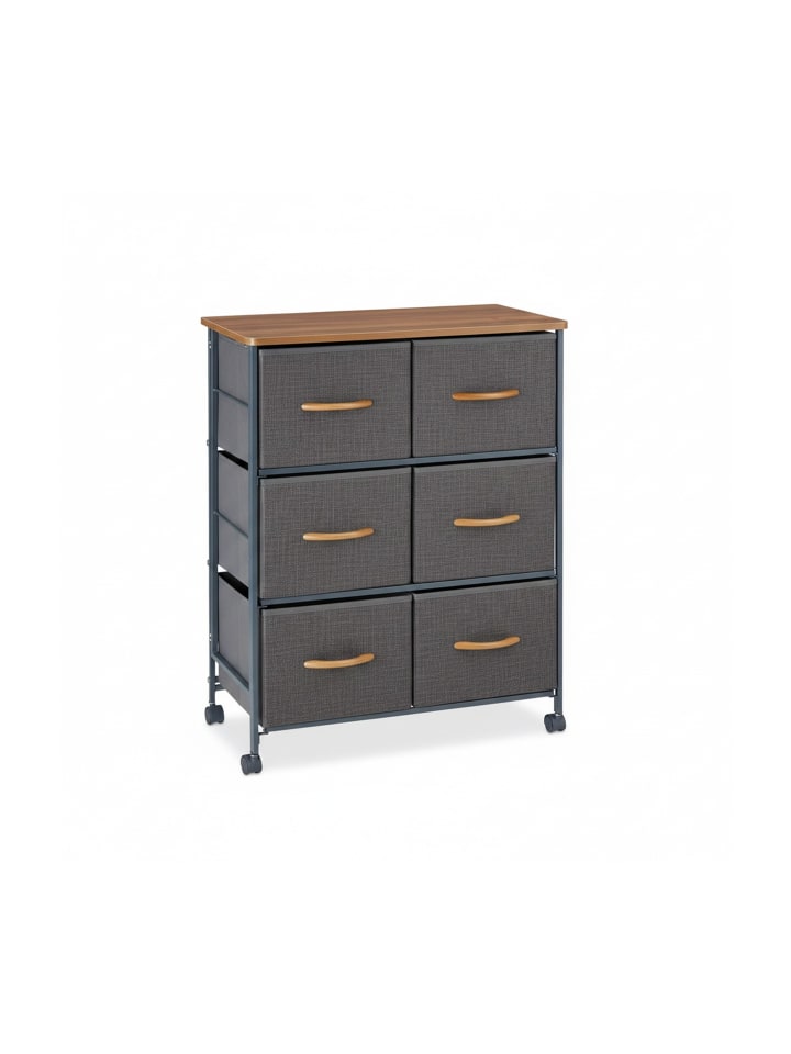 Schubladenschrank 6 Schubladen in Grau - (B)58 x (H)74,5 x (T)30 cm