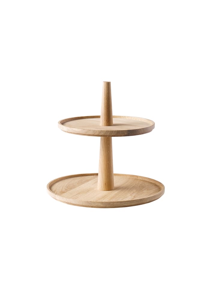 Etagère in braun, 2-stufig, Ø 30 cm, H: 28 cm
