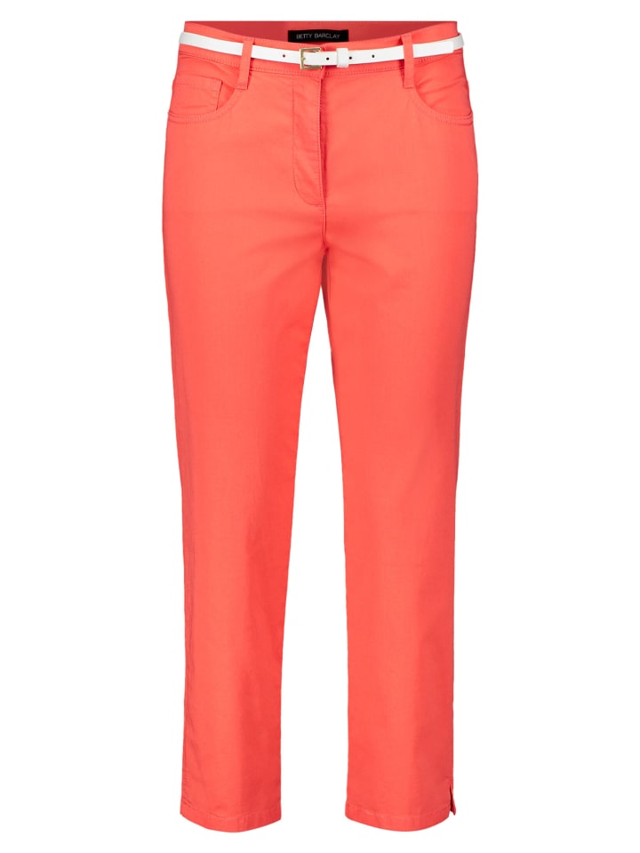 Sommerhose mit Gürtel in Hot Coral