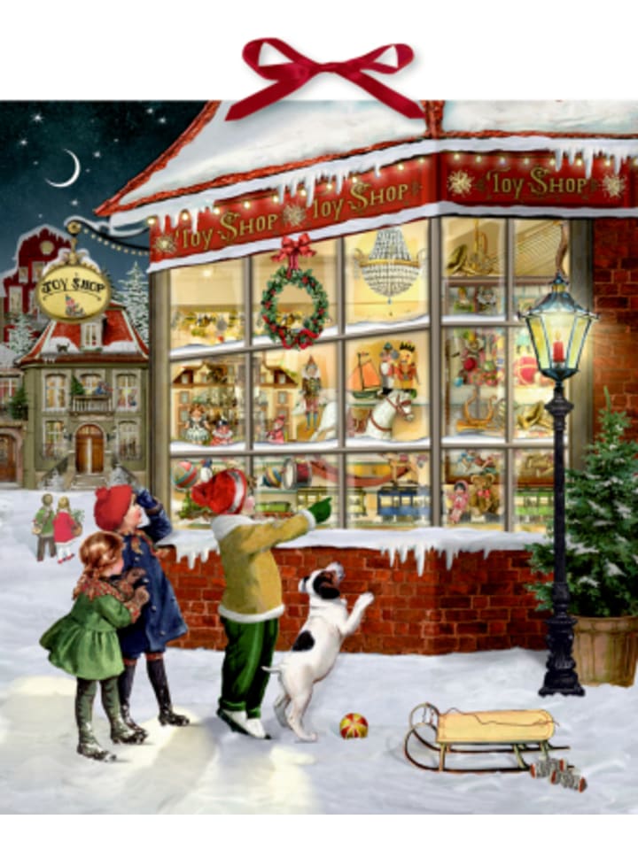 Kalender - Wand-Adventskalender - Vor dem Spielzeugladen