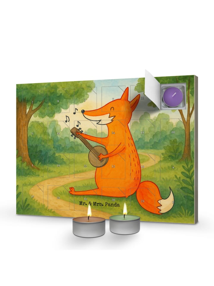 Adventskalender Fuchs Gitarre Design ohne Spruch in Weiß