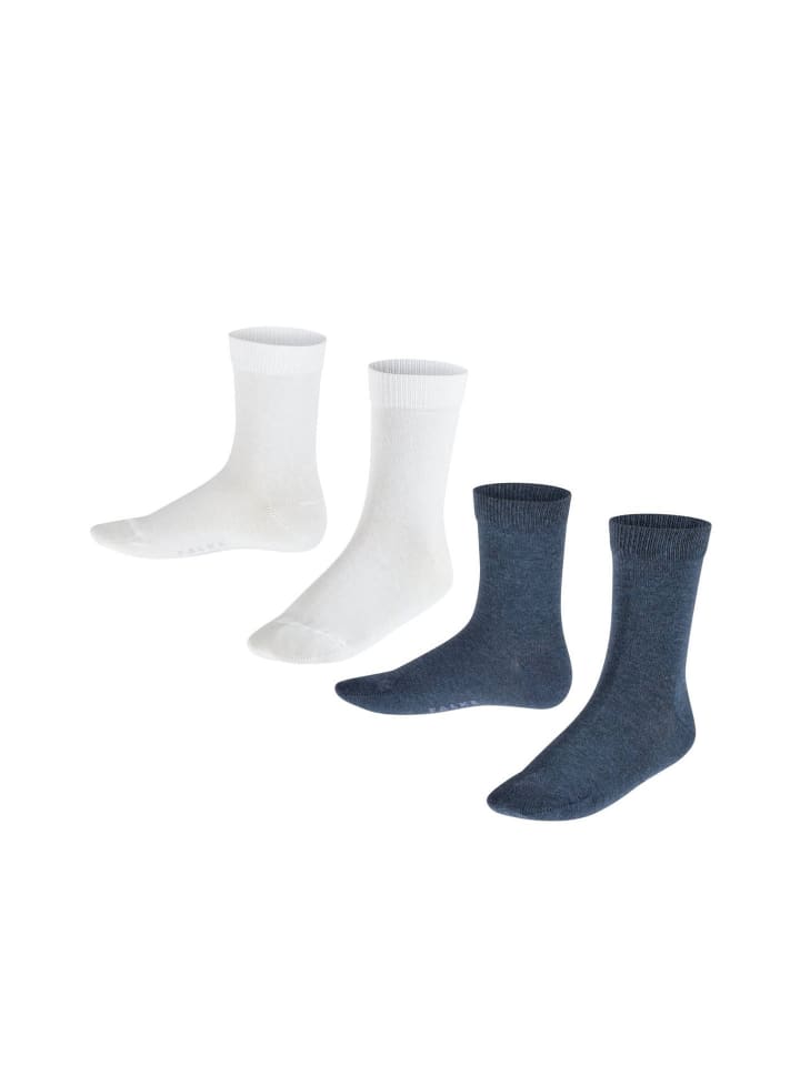 Socken 2er Pack in Weiß/Blau