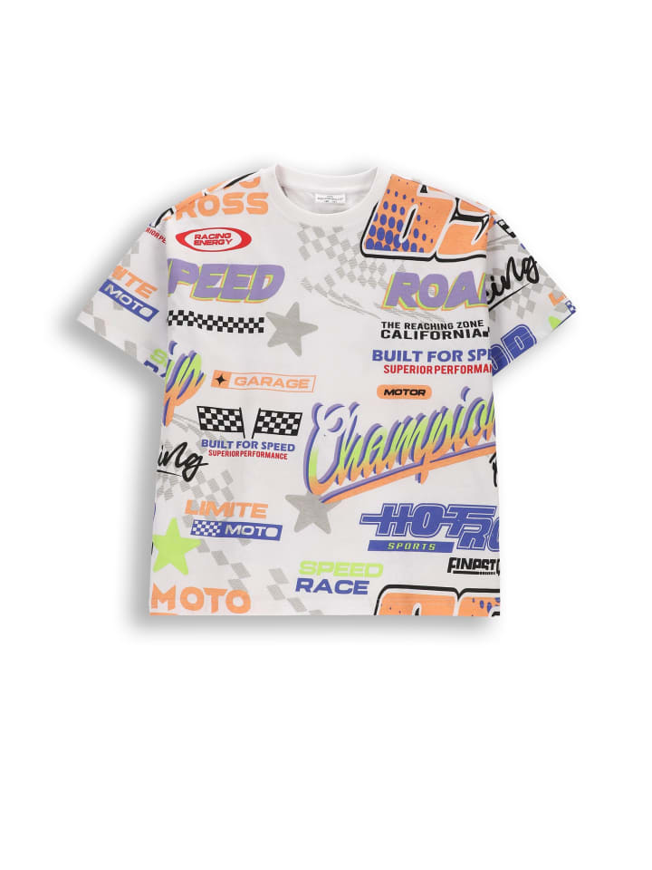 T-Shirt mit kurzen Ärmeln in weiß