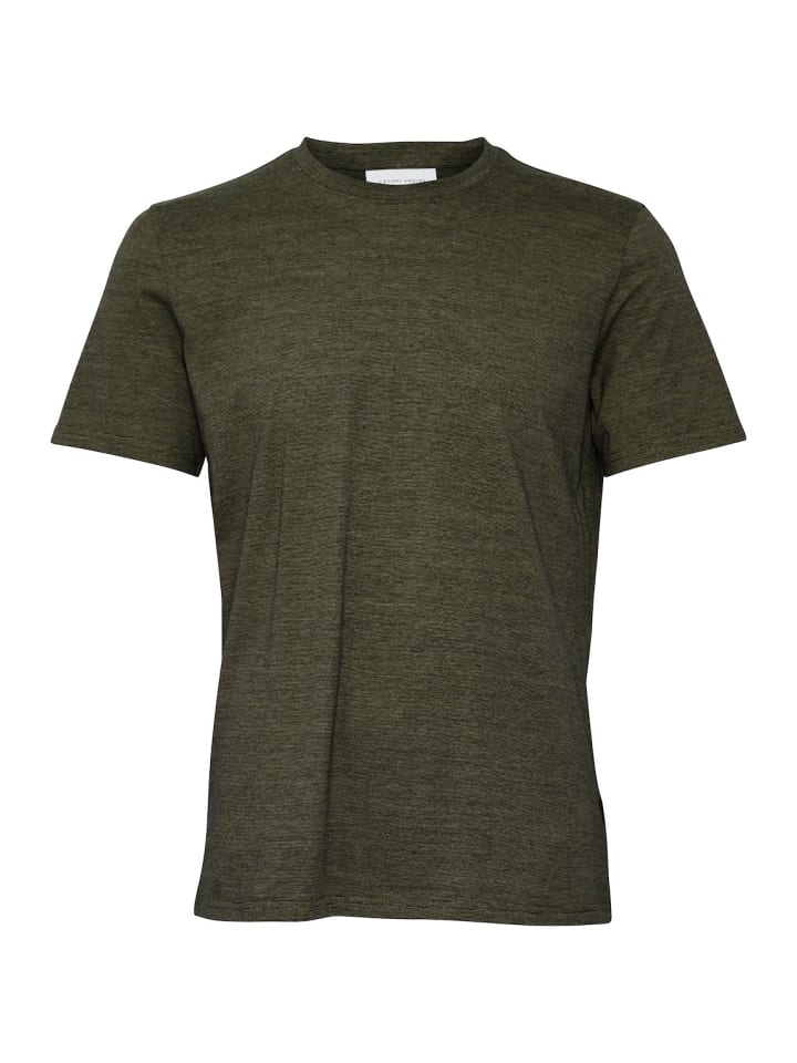 Rundhals Basic T-Shirt Meliert CFThor in Grün