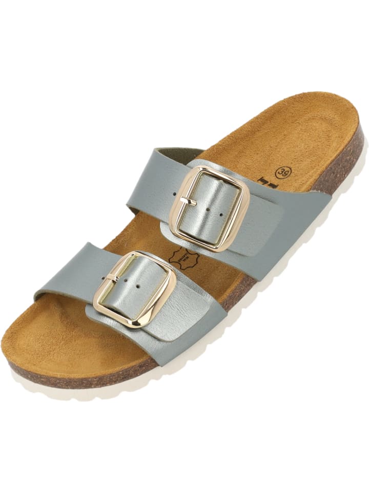 Pantoletten Samos GS in Olive Metallic