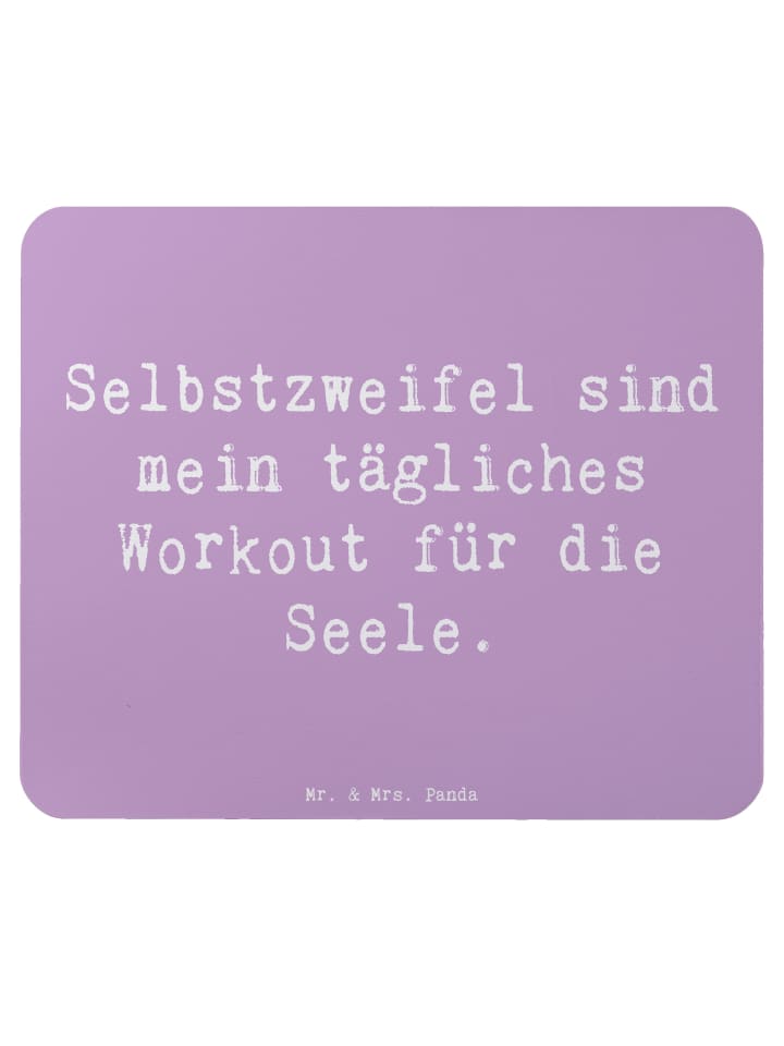 Maus-Pad Spruch Selbstzweifel Workout mit Spruch in Lavendeltraum