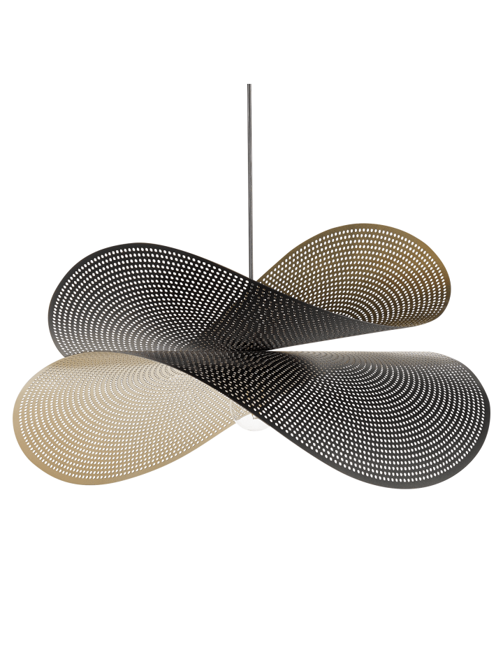 Pendelleuchten DOYLES in Schwarz/Gold - (W) 60 x (H) 150 x (L) 50 cm