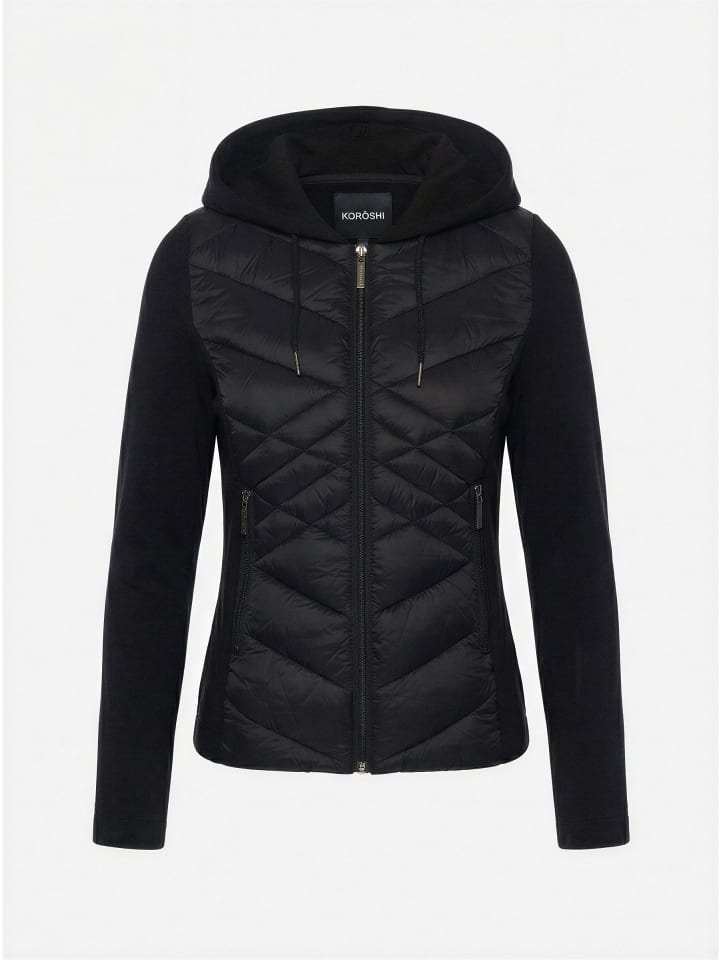 Damenjacke in materialmix in Schwarz