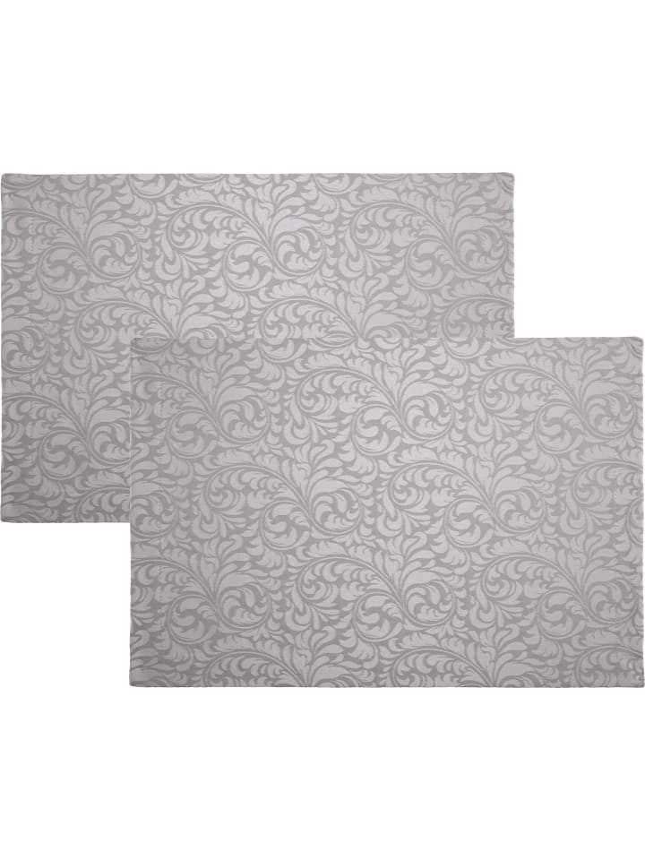 Jacquard, Baumwollmischung, Gewebt Tischset 2er-Pack Hamm in silber