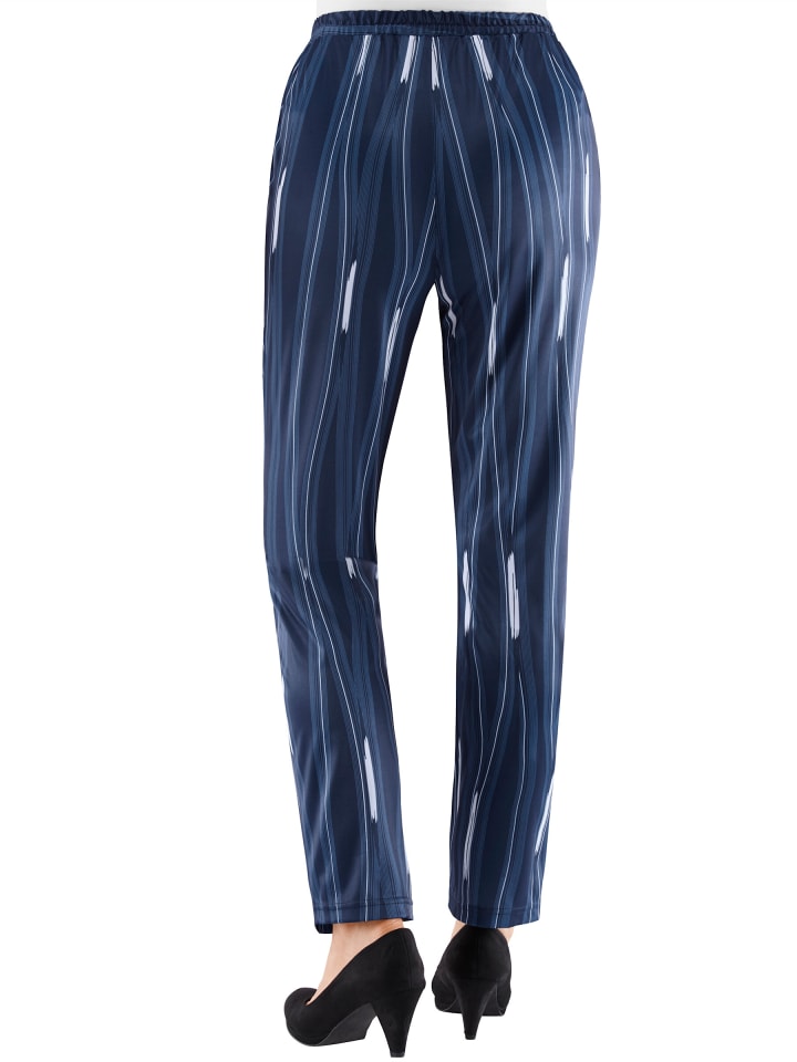 Jersey-Hose in marine-gewellt