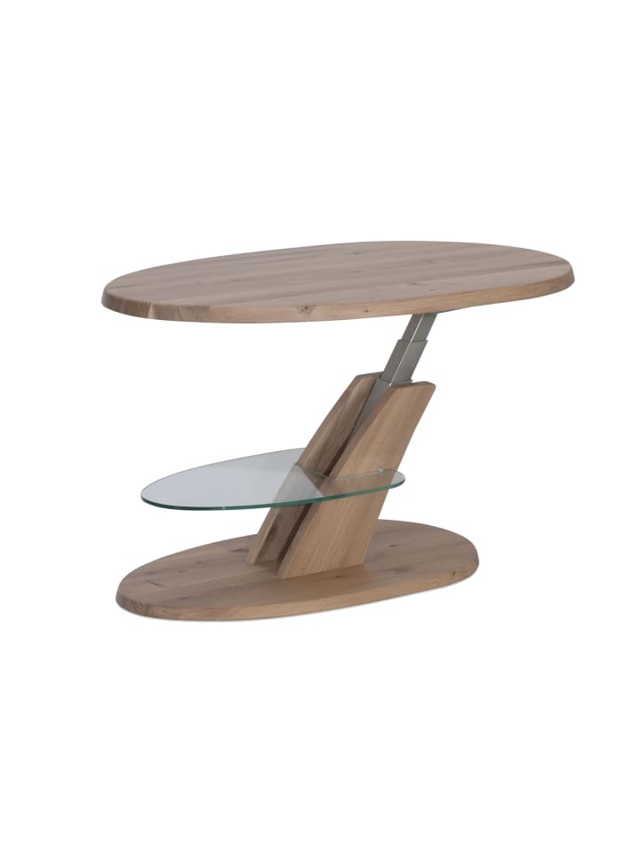 Couchtisch Carlynn höhenverstellbar 100x65x48-65 Massivholz Wildeiche