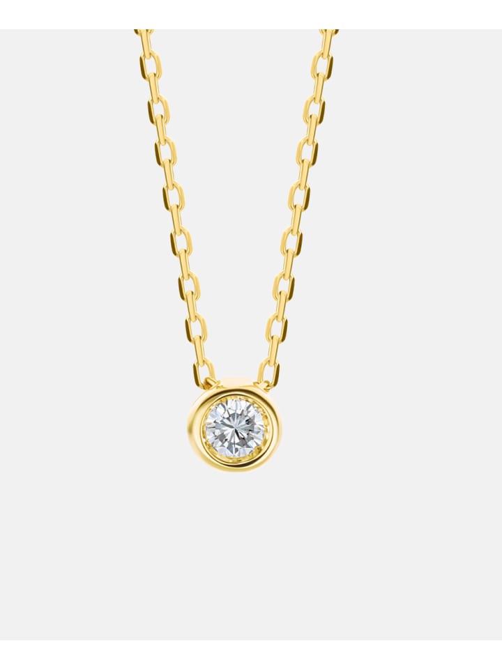 Halskette aus 375 Gelbgold mit 0.04 Karat Diamant
