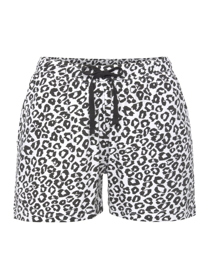 Pyjamashorts in schwarz-weiß gemustert