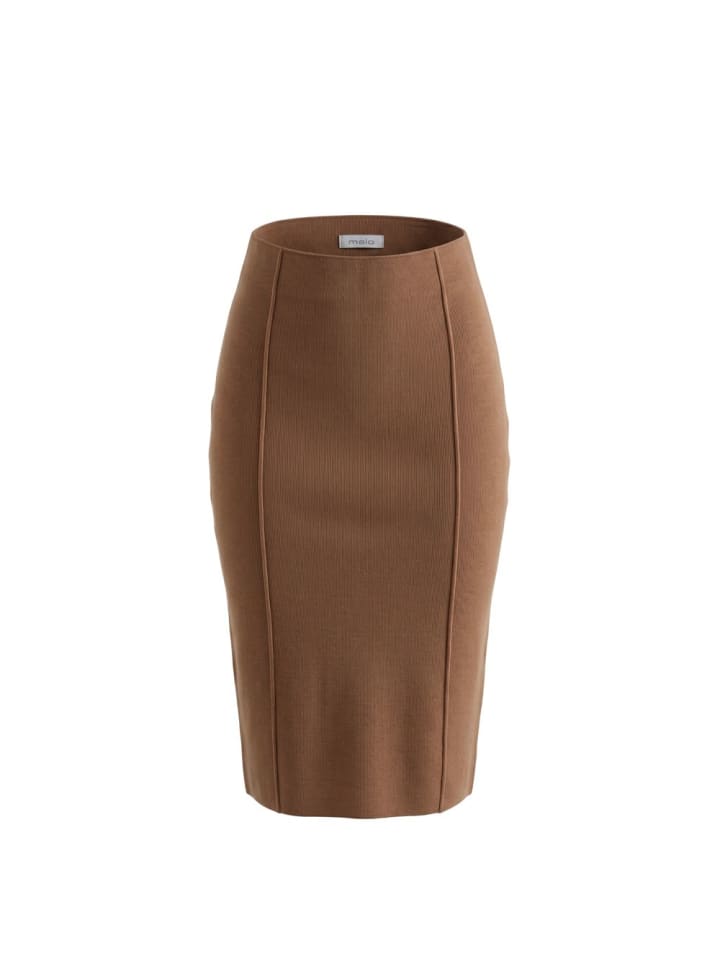 Beige Baumwolle Damen Rock