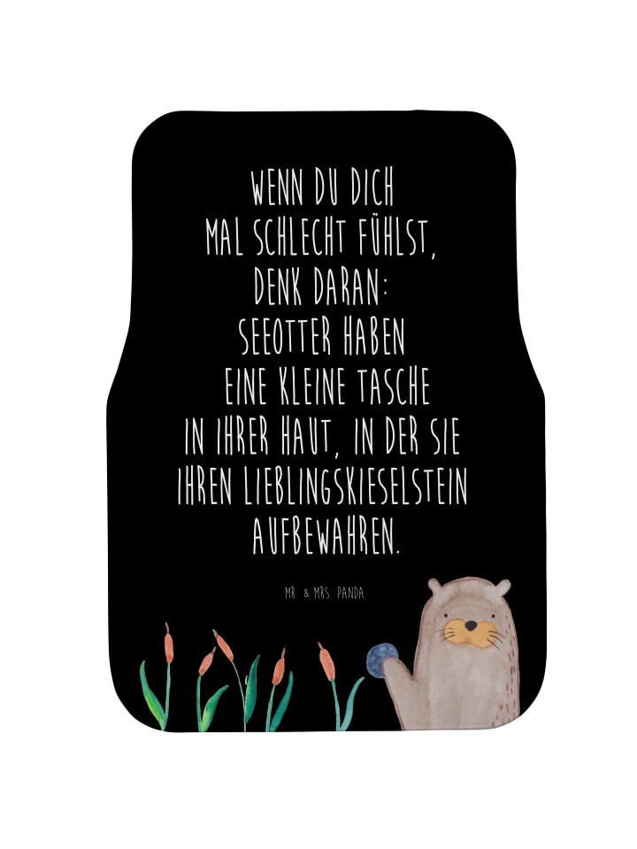 Automatte Otter Stein mit Spruch in Schwarz