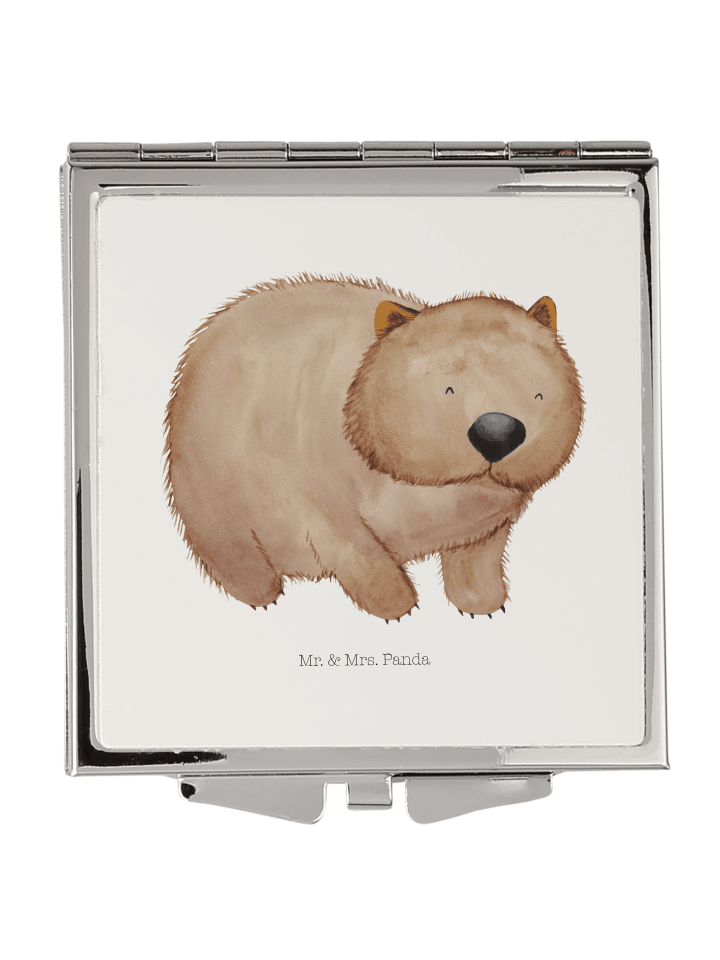 Kosmetikspiegel Wombat ohne Spruch in Weiß