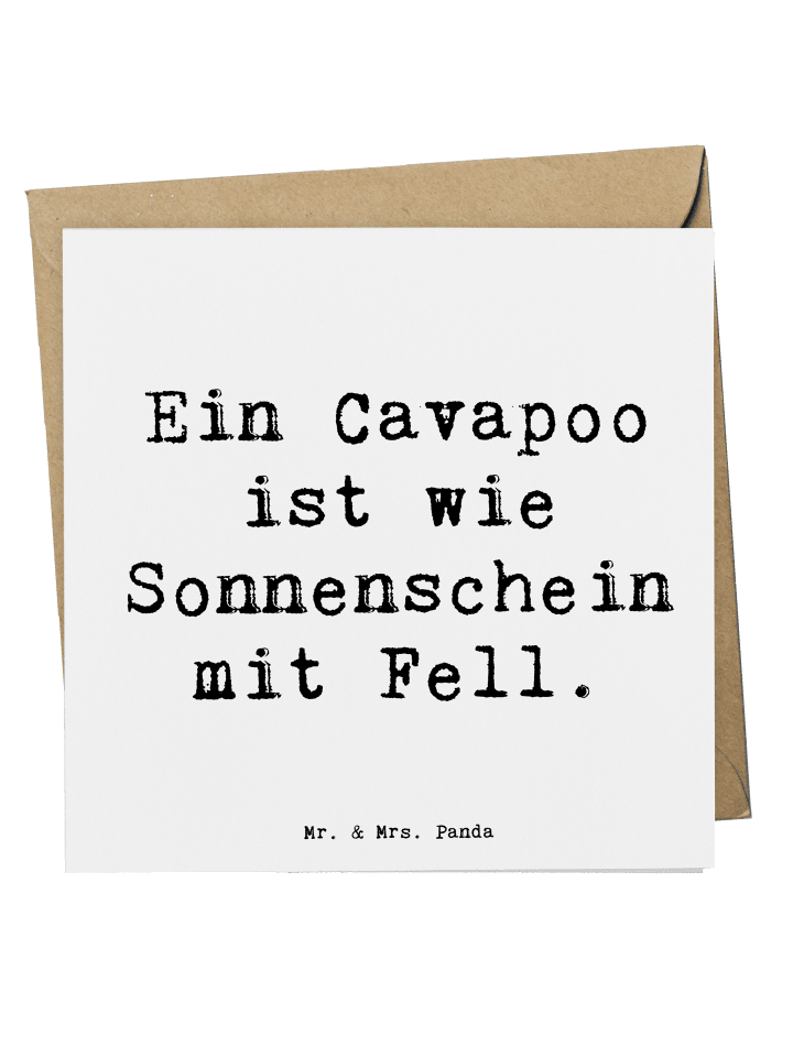Deluxe Karte Spruch Cavapoo Sonnenschein mit Sp... in Weiß