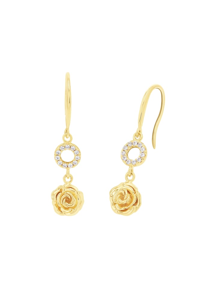 Ohrhänger Silber 925, 14ct gelbvergoldet in Gold