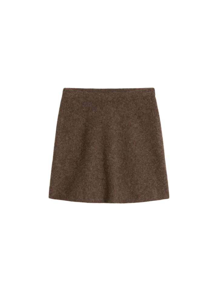 Kurzer Strickrock A-Shape in Soft Brown Melange