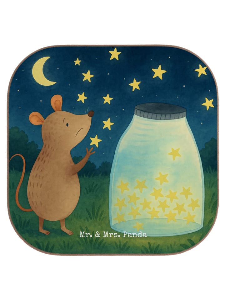 Coaster Maus Sterne Design ohne Spruch in Weiß