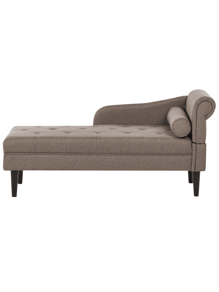 Chaiselongue YVOIRE in Beige/Schwarz - (W) 68 x (H) 72 x (L) 151 cm rechtsseitig