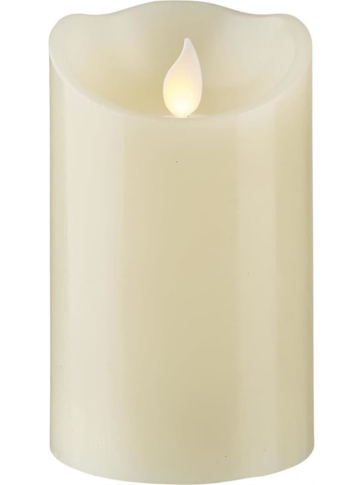 LED Kerze Twinkle Echtwachs in creme - H: 12,5cm