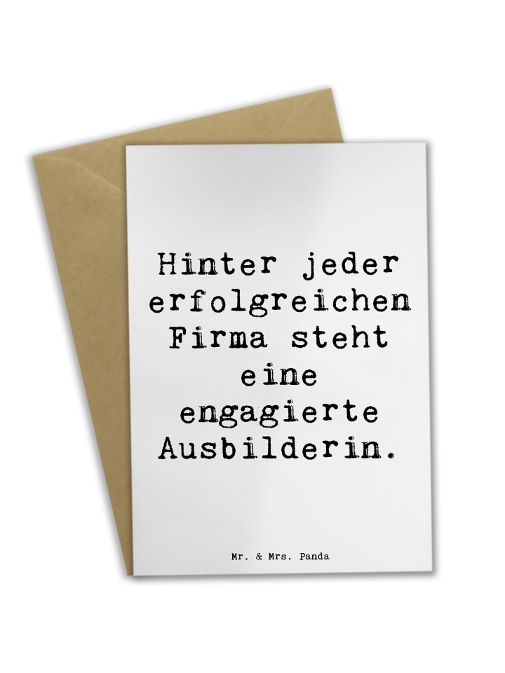 Grußkarte Spruch Engagierte Ausbilderin mit Spruch in Weiß