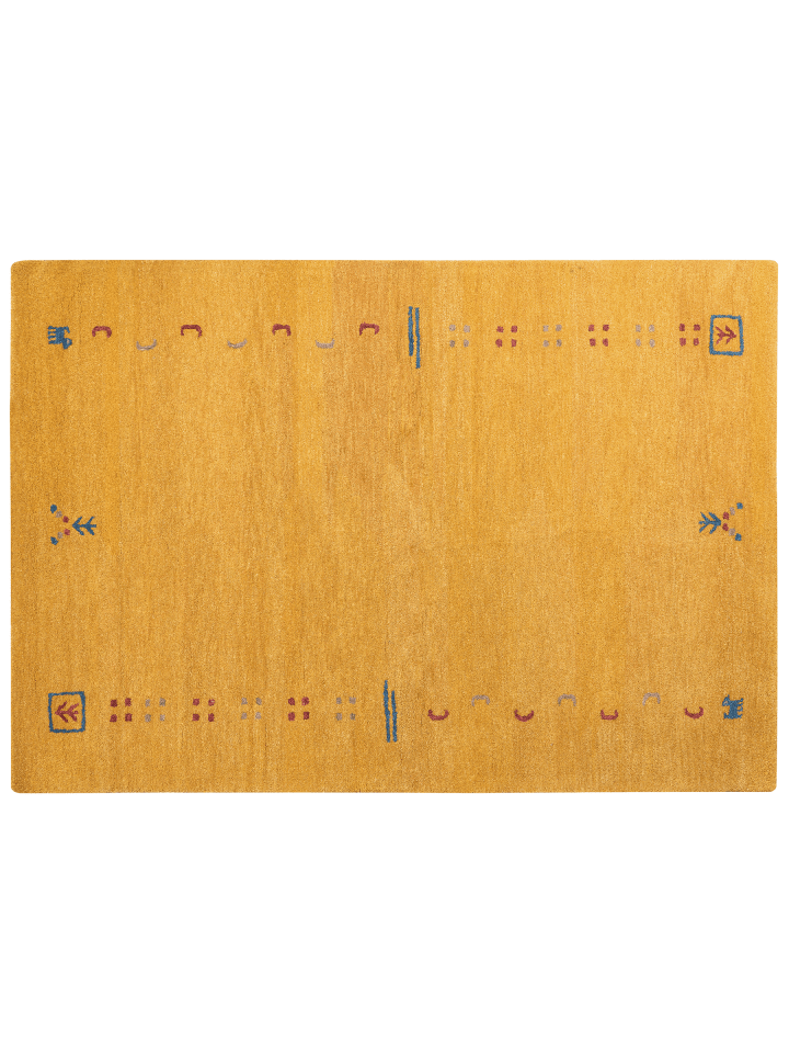 Kurzflor AKALAN in Gelb/Bunt - (W) 160 x (L) 230 cm